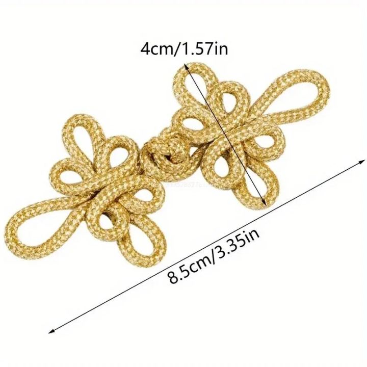 10PCS%20Gold%20Wire%20Chinese%20Cheongsam%20Button%20Dragonfly%20Knot%20Fastener%20Closures%20-%20Image%203