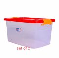 Multipurpose Plastic Storage Container Box Set Of 2 With Lock( Smart Box). 