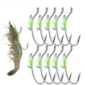 10pcs Luminous Spring-loaded shrimp hook Live Shrimp Hooks Stainless Steel Saltwater Live bait Fishing Hooks Shrimp Walker.