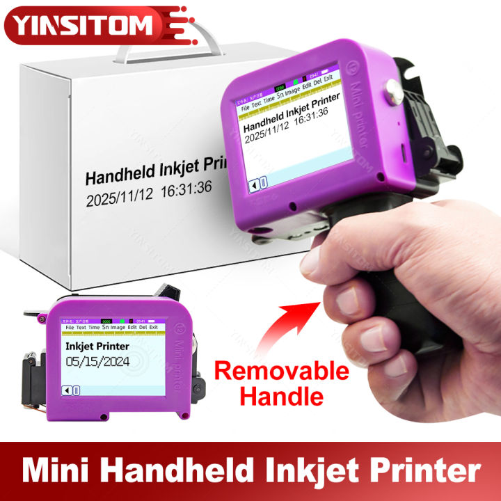 28 Languages 12.7mm Mini Portable Inkjet Printer Expiry Date Code Logo Batch Numbers Handheld ink Device with Grips Cartridge