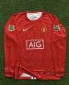 Premium Quality Cristiano Ronaldo Man United Red AIG Retro Away Jersey Full Sleeve. 