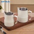 JUSTINLAU Stainless Steel Coffee Pots with Scale Coffee Milk Frothing Pitcher Jug Espresso Steam Pitcher Coffee Milk Foam Tools. 