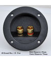 Black Brand New Speaker Terminal Connectors Round Boxes with 2 Banana Jack Gilded Subwoofer Stereo Plug Spring Cup Connection. 