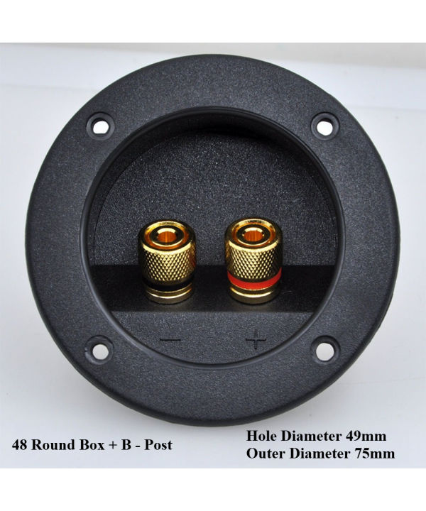 Black%20Brand%20New%20Speaker%20Terminal%20Connectors%20Round%20Boxes%20with%202%20Banana%20Jack%20Gilded%20Subwoofer%20Stereo%20Plug%20Spring%20Cup%20Connection%20-%20Image%202