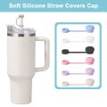Straw Covers Cap Reusable Silicone Straw Toppers Compatible with Stanley Cup Spill Leak Stopper Splash Dust Proof Straws Cover.