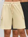 1/2 PCS  Loose Women Shorts with 2 Flap Pockets Adjustable Drawstring Cargo Short Outdoor Quick Dry Lightweight Shorts. 