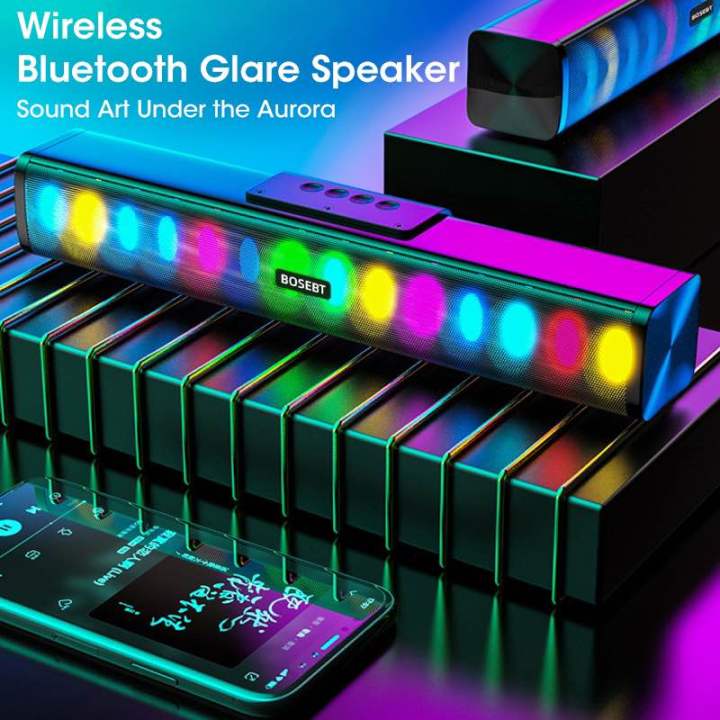 BOSEBT D02+ Rainbow RGB Sound Bar Wireless Bluetooth Speaker | Daraz.com.np
