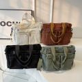 Casual Corduroy Messenger Bags Large Capacity Commuter Mummy Portable Shoulder Bag Multi Layers Camping Tote Bags.