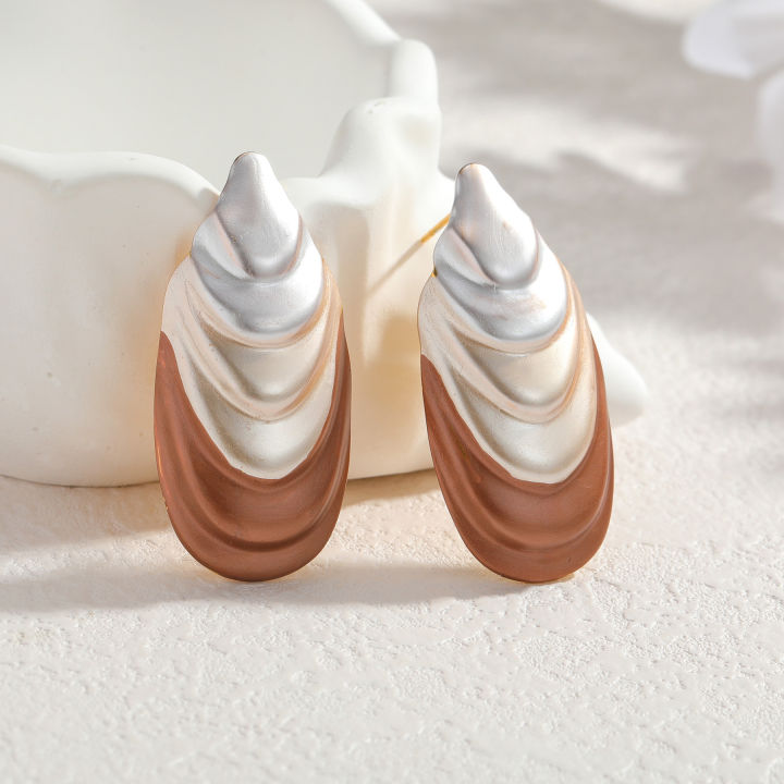 Kissmoon%20Vintage%20Sector%20Earrings%20for%20Women%20Girl%20Stainless%20Steel%20Geometric%20Textured%20Retro%20Fan-Shaped%20Earring%20Trendy%20Jewelry%20%20-%20Image%205