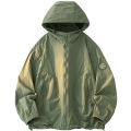Outdoor UPF50+ Men's Hooded Sunscreen Jacket Summer Ultra Thin Zipper Pocket Windbreaker Elastic Cuffs Hiking Fishing Skin Coats.