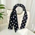 1pc Fashion Ribbon Polka Dot Scarf Printed Thin Scarf Headband Korean Style Neckerchief Long Scarves Wedding.