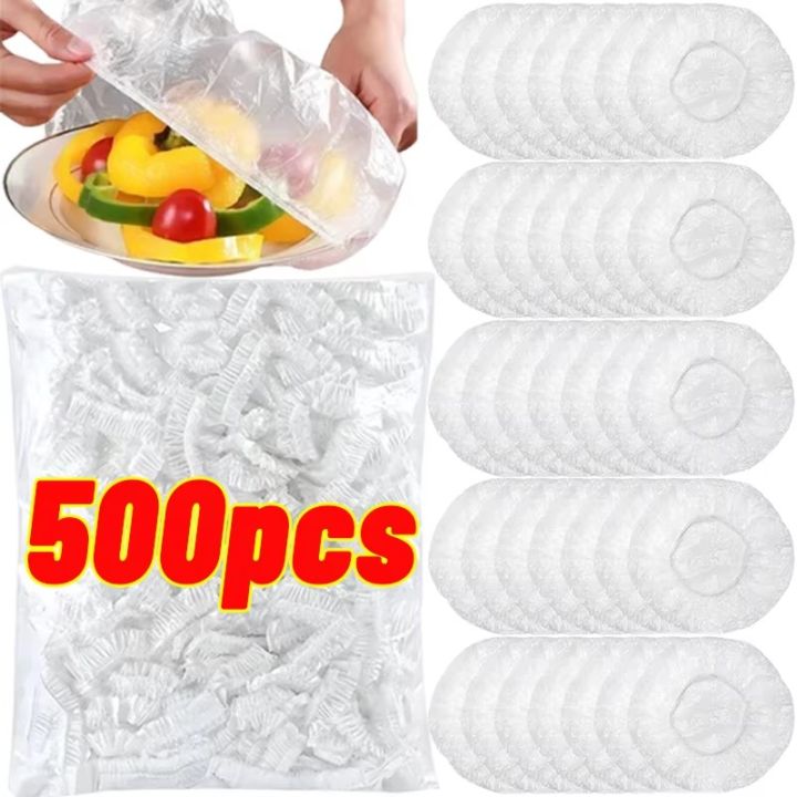 50-500PCS Disposable Food Keeping Film Kitchen Food Storage Covers Bags For Bowls Elastic Plate Plastic Lid Covers Vacuum Bags