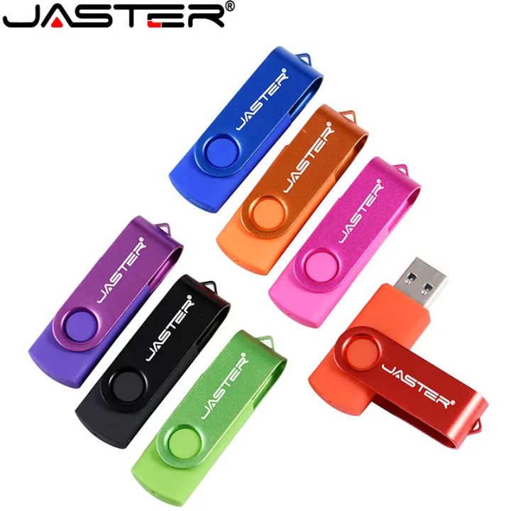 JASTER High Speed Fashion Rotatable USB 2.0 Flash Drives 64GB 32GB Pen Drive Black Waterproof Business Pendrive U disk