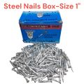 Original Steel Concrete Nails Box, Size 1" inch - Hardened Wall Nails.. 