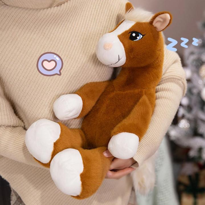 22cm Cute Big Eyes Horse Plush Dolls Soft Catton Stuffed Animal High ...