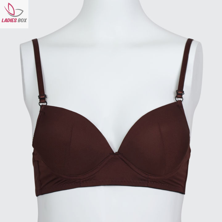 Cotton%20Foam%20Bra%20%7C%20With%20Wire%20Bra%20For%20Women%20%7C%20Dark%20Marron%20Solid%20Color%20-%20Image%204