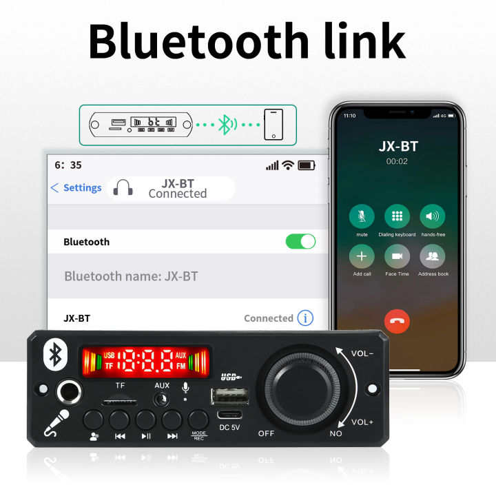 DC%205V%20Bluetooth%205.0%20DIY%20MP3%20WMA%20Decoder%20Board%206.5mm%20Microphone%20Car%20Audio%20USB%20TF%20FM%20Radio%20MP3%20Music%20Player%20with%20Remote%20Control%20-%20Image%204