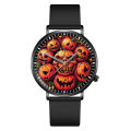 Hot Halloween Simple Skull Design Men And Women Quartz Watches Casual Black Silicone Clock  Watch. 