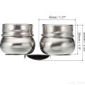 Palette Cups, Paint Pot Container Cup with Lid and Clip Double Dippers Stainless Steel for Oil Painting, Silver. 