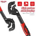 DELIXI ELECTRIC Adjustable Wrench,8-22mm/22-32mm/13-30mm/30-60mm Large Opening Universal Wrench Fast Multi-Function. 