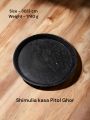 Pure Black Marble Plate For Puja Or Dinner Table  - 30 CM - Pathorer Khada. 