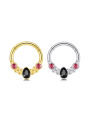 Fashion Crystal Stainless Steel Septum Hoop Clickers Nose Ring Women Tragus Cartilage Helix Piercing Hoop Earrings Jewelry. 