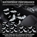 4PCS Bat Car Floor Mats Set Waterproof Anti-Slip All Weather Protect for Vehicle Carpets Universal Fit. 