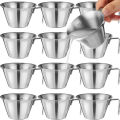 304 Stainless Steel Espresso Shot Cup 3.4 oz/ 100 ml Espresso Measuring Cup with Spout and Handle Scale Metal Coffee. 