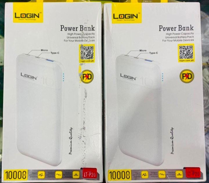 Login 10,000mah Fast Charging Power Bank (type c output✅)