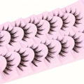 10 pairs of super fluffy cat eye fake eyelashes - extra long and thick eyelashes for makeup and eyelash extension, cosplay fake. 