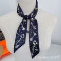 Korean Summer New Luxurious Check Female Decoration Twill Long Ribbon Binding Bag Silk Ribbon Hair Belt Hot Selling Small Scarf.