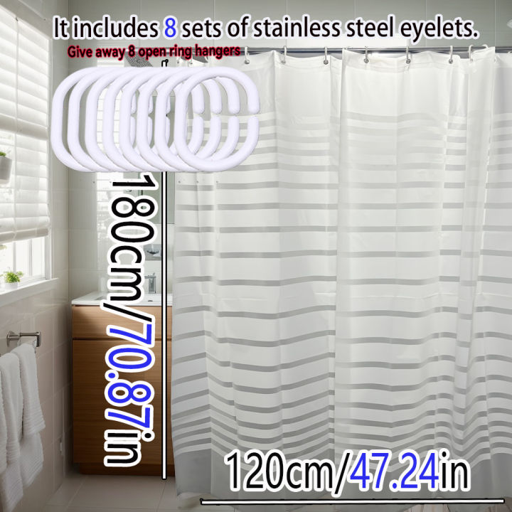 Simple%20white%20striped%20semi-transparent%20shower%20curtain,%20dry-wet%20separated%20partition%20curtain,%20private%20bathroom%20shower%20curtain%20-%20Image%204