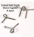Twisted Nail Puzzle, Bundle of 1 pair Identical Puzzles, for Ages 13 and Older. 