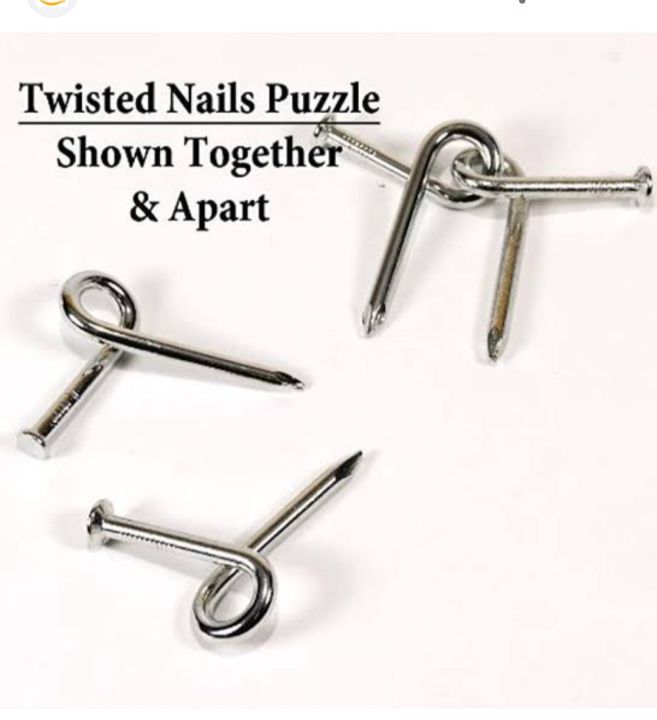 Twisted%20Nail%20Puzzle,%20Bundle%20of%201%20pair%20Identical%20Puzzles,%20for%20Ages%2013%20and%20Older%20-%20Image%202