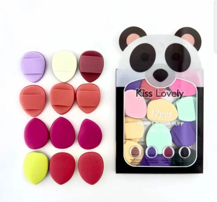Kiss%20Lovely%20Random%20Mini%20Finger%20Puff%2012pcs%20Makeup%20Sponge%20Set%20for%20Foundation,%20Concealer%20&%20Powder%20-%20Image%202
