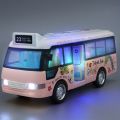 School Bus Toys Cars Plastics Little Cars City Bus With Sound And Light Up Friction Powered Cars Play Toys Gift For Kids. 