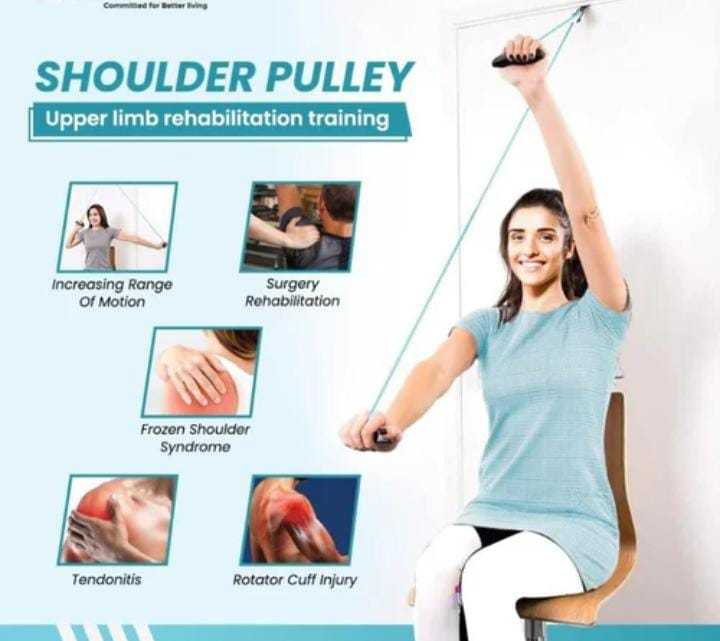 "Overhead Shoulder Pulley for Physical Therapy | Rehabilitation Exercise Equipment for Rotator Cuff, Frozen Shoulder & Mobility Improvement"
