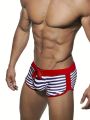 Comfortable swimsuit/clothing/swimsuit, men's quick drying stripe design, suitable for beaches and hot springs. 