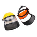 Garden Grass Trimmer Safety Helmet Hat with Full Face Mesh Protective Mask for Logging Brush Cutter Forestry Protection Upgrade. 