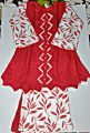 Two Piece Pearl Moti Work Frock With Printed Sleeves And Printed Flapper - Ready Made Suit - Ready To Stitch For Girls And Womens - Party Wear Dresses. 