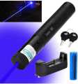 Laser 303 200mW Professional Blue Laser Pointer Suit with 18650 Battery & Charger Black. 