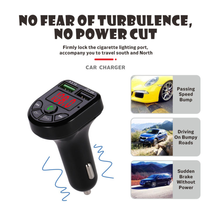Car%205.3%20FM%20Transmitter%20Bluetooth%20Player%20MP3%20Fast%20Charging%20Dual%20USB%20Interface%20for%20Vehicle%20Portable%20Handsfree%20Call%20Easy%20to%20Use%20-%20Image%206