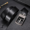 New Leather Cowhide Men's Belt Fashion Metal Alloy Pin Buckle Adult Luxury Brand Jeans Business Casual Waist Male Strap Brand.