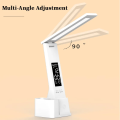 Foldable Dimmable Desk Lamp With Pen LED Clock Light Dormitories Reading Light USB Plug-in/Charging Touch Switch Table Lamp. 