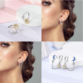 Women's Shiny 925 Sterling Silver Star Moon Sun Gold Original Design Trendy Earrings Fit Wedding Party Exquisite Jewelry . 