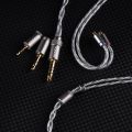 NICEHCK BlueLuna Silver Plated OFC Flat 2Pin HiFi Earphone Upgrade IEM Cable 3-in-1 Detachable Plugs for HIMALAYA NX8 DaVinci. 