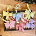 Women's Bag Pendants Korean Simple Plaid Sweet Cute Delicate Kawaii Bow Bag Charms Cute Fashionable Versatile Keychains For Girl. 