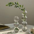 Vase Flower Arrangement Ins Style Korean Tulip Flowers Living Room Decoration Ornaments Bubble Glass Vase Transparent Hydroponic Plants 1Pcs. 