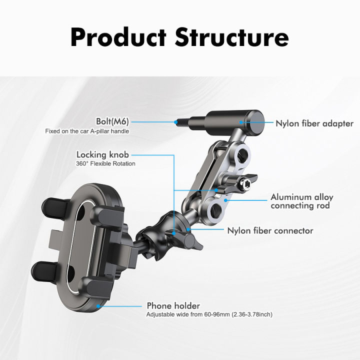 A-Pillar%20Handle%20Phone%20Holder%20360%20Degrees%20Rotatable%20Fixed%20Car%20Mobile%20Bracket%20Suitable%20for%20Tanks%20300/500/Pajero/Overlord%20ETC%20-%20Image%205
