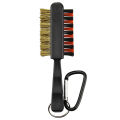 Golf Brush Golf Club Head Cleaning Brush Double Side Brass Nylon Golf Groove Cleaner with Keychain Drop Ship.